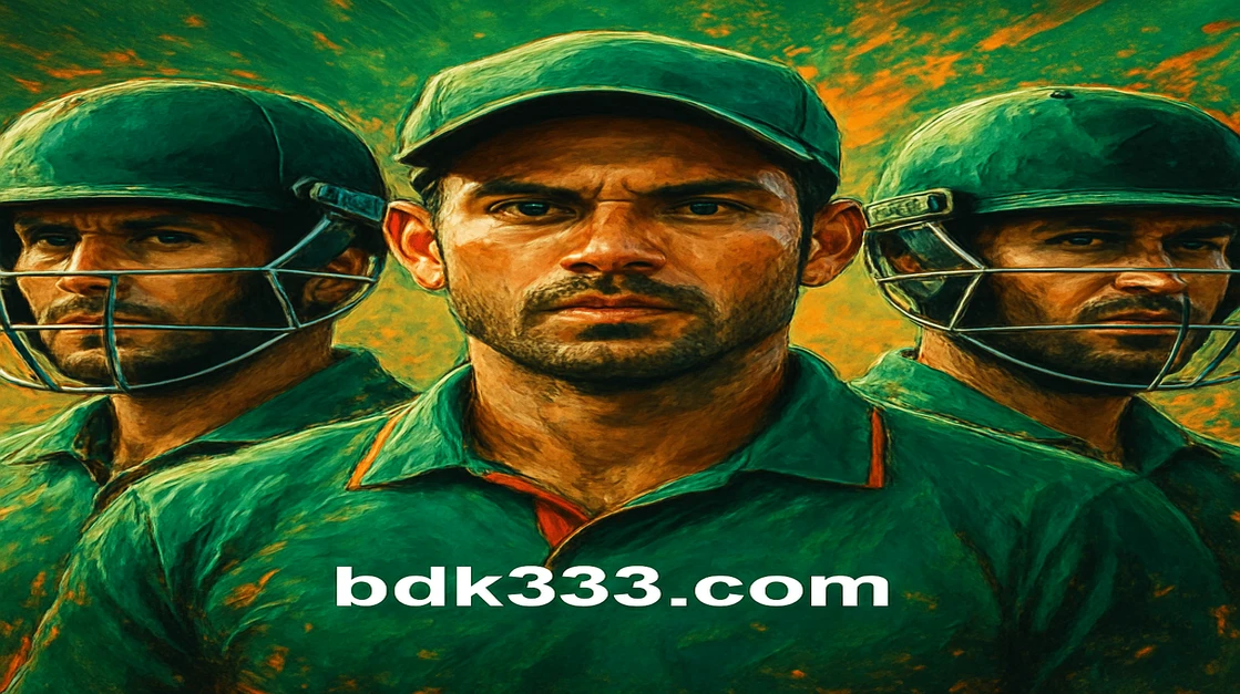বাংলাদেশ ক্রিকেট দল মাঠে কার্যক্রমে এগিয়ে যাচ্ছে, স্ক্রিনগুলোতে K333 গেমিং তথ্য ও লাইভ ম্যাচ পরিসংখ্যান প্রদর্শিত হচ্ছে।