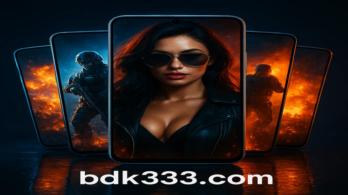 K333-এর মোবাইল গেমিংয়ের বৈচিত্র্যময় জগৎ প্রদর্শনকারী বহু স্মার্টফোনের একটি সংগ্রহ, যেখানে K333 প্ল্যাটফর্মের বিভিন্ন ধরনের গেম—রঙিন সম্ভার থেকে উত্তেজনাপূর্ণ অ্যাকশন-ভিত্তিক শুটার গেম পর্যন্ত রয়েছে।